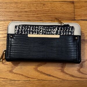 Aldo Black and Cream Women's Wallet